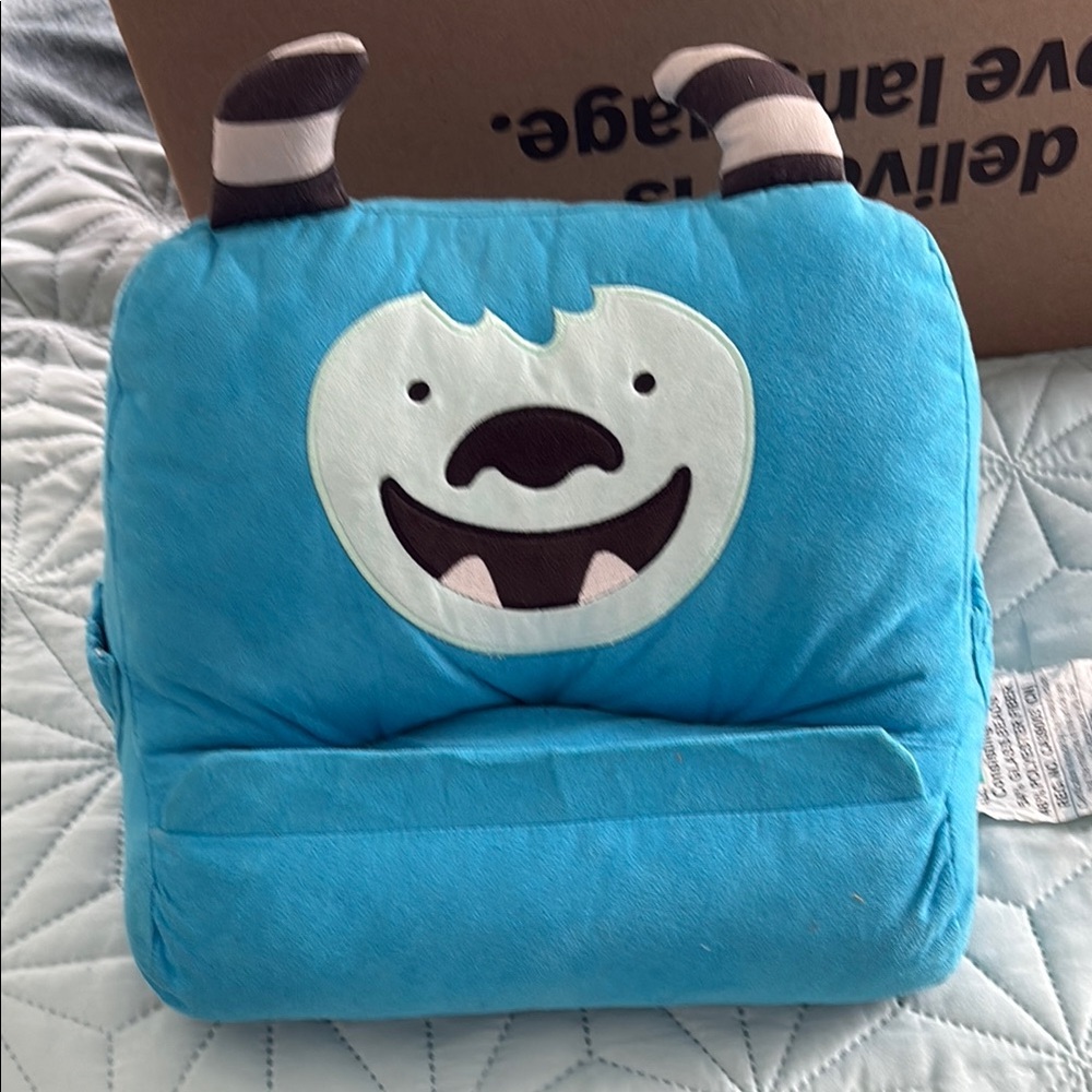 Adorable Blue Monster Plush Cushion